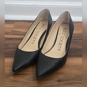 Sole Society 100% Leather Black Pumps, Vguc, Size 10